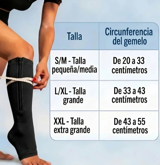 Media compresiva con cremallera
